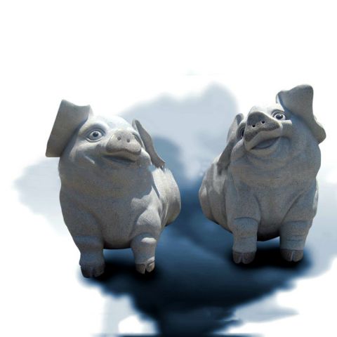 石雕猪-大理石生肖动物雕塑
