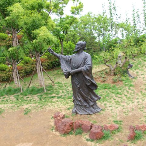 吴道子铜雕像-公园历史名人中国文化人物纯铜雕像