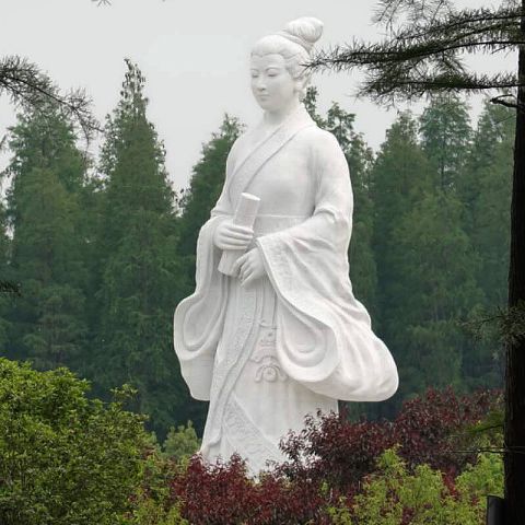 汉白玉息夫人石雕像-公园景区园林历史人物美女息妫雕像
