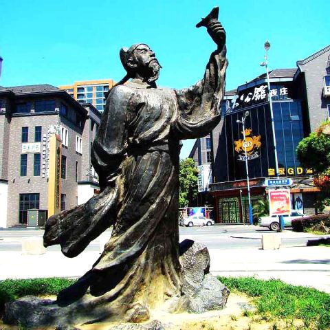 李白铜雕塑像-城市街道历史文化名人雕像