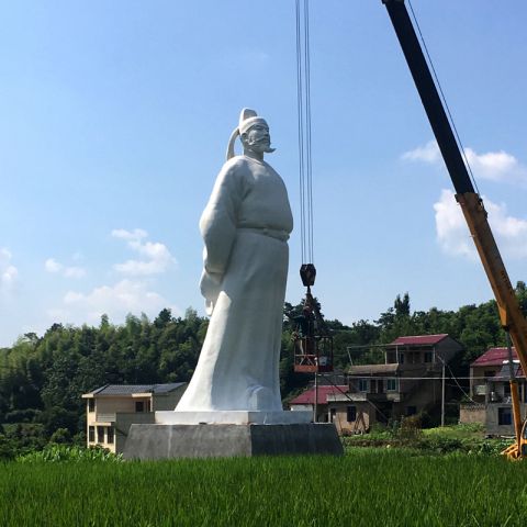 李白汉白玉石雕像-大型历史名人著名诗人诗仙雕像
