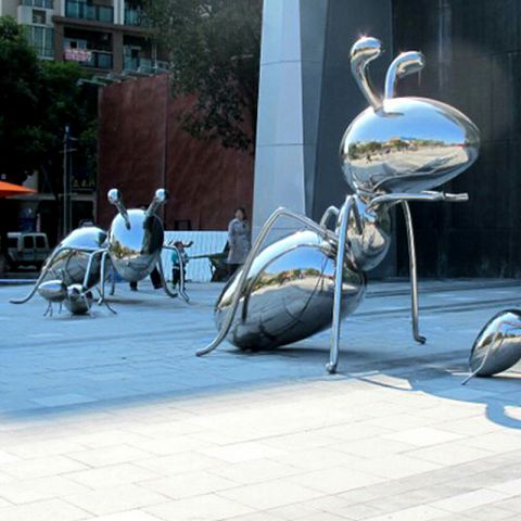 不锈钢蚂蚁雕塑-创意城市动物雕塑摆件