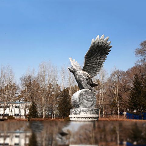 大鹏展翅鲲鹏石雕动物雕塑