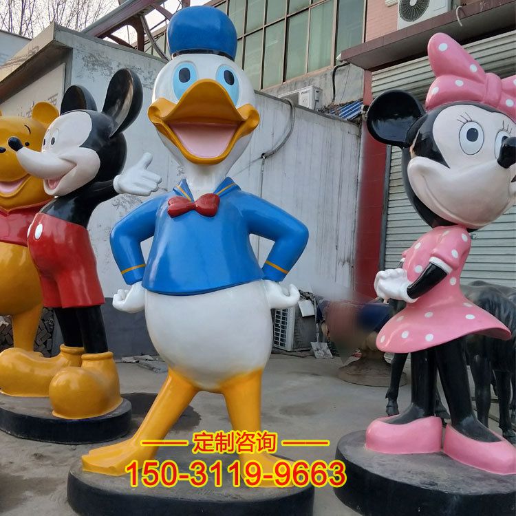 唐老鸭与米老鼠龙8官网-玻璃钢卡通动漫人物商城美陈龙8官网摆件