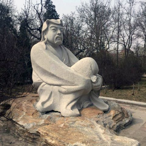 陶渊明悠然南山雕塑-公园历史名人靖节先生石雕