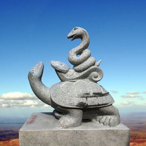 神兽玄武石雕塑-青石上古神兽动物石雕