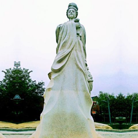 秦罗敷大型石雕像-公园园林历史名人古代美女景观雕塑