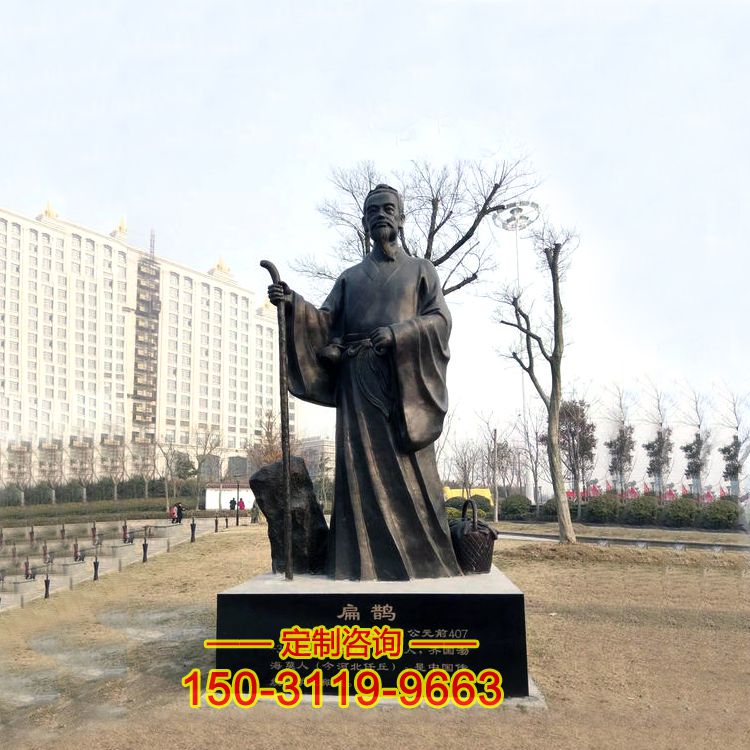 扁鹊人物铜雕塑-公园园林历史名人中国古代名医雕塑