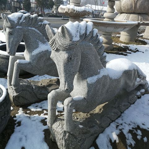 卧马 石雕-大理石公园园林草坪动物雕塑摆件