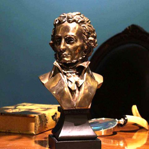 肖邦铜雕头像-纯铜铸造西方名人著名音乐家雕塑摆件