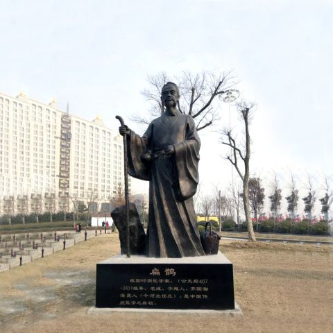 扁鹊人物铜雕塑-公园园林历史名人中国古代名医雕塑