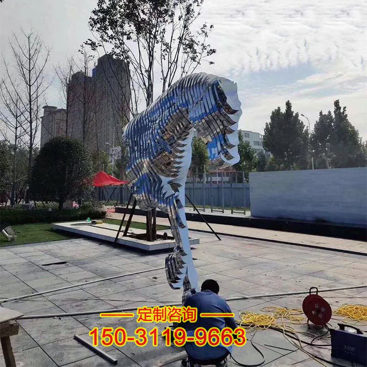 不锈钢马-抽象公园广场景观雕塑雕塑摆件