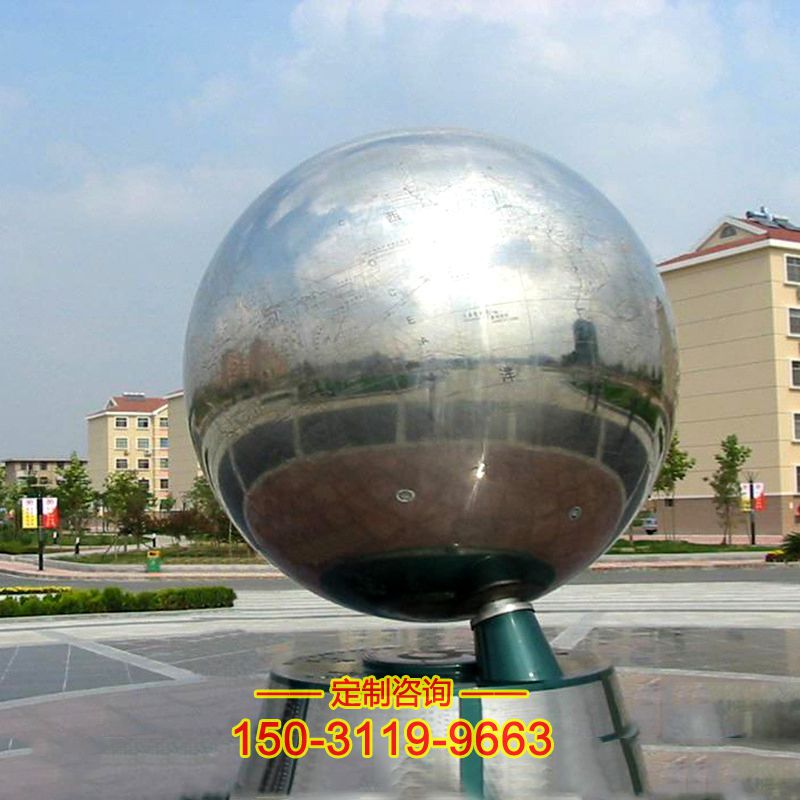 不锈钢大圆球龙8官网地球仪-大型不镜面地球、圆球城市学校景观装饰龙8官网