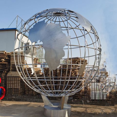 不锈钢创意镂空地球雕塑-校园园林广场景观装饰摆件