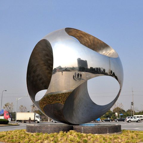 不锈钢景观球雕塑-城市园林创意镂空景观球体雕塑