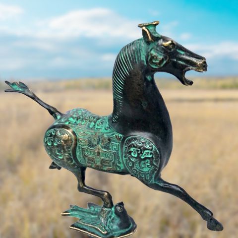 马踏飞燕青铜雕塑-纯铜铸造仿古仿青铜动物雕塑