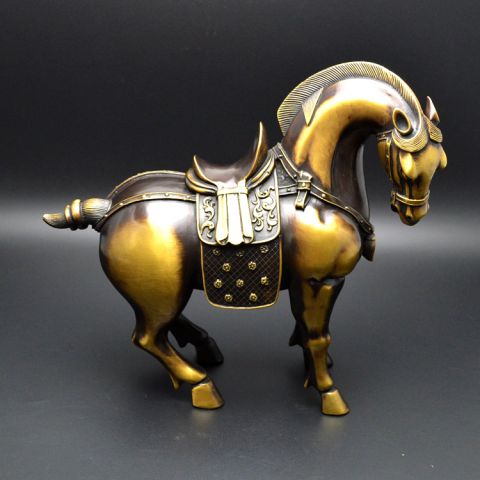 铜雕工艺品马-仿古战马动物雕塑摆件