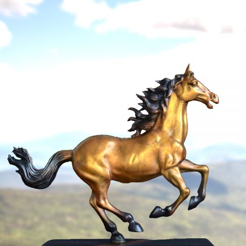 铜雕工艺品铜马-12生肖动物烤漆雕塑摆件