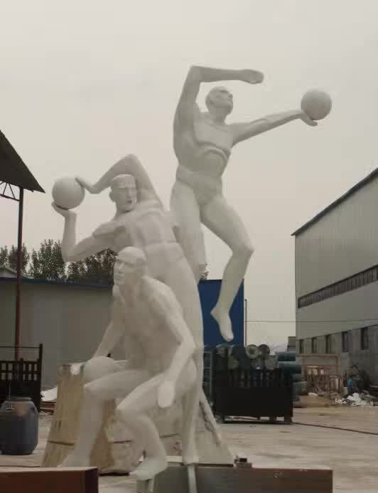 校园不锈钢抽象打篮球人物雕塑图片