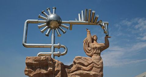 不锈钢创造太阳广场景观雕塑图片