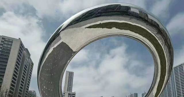 不锈钢圆圈雕塑 城市抽象景观雕塑图片