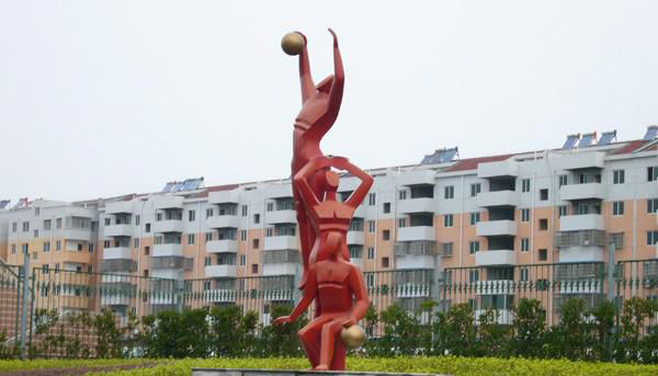 公园不锈钢打篮球运动雕塑图片