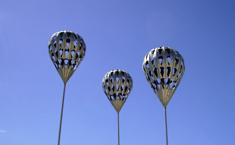 不锈钢气球降落伞雕塑图片