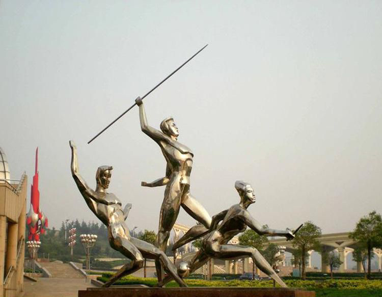 公园不锈钢运动人物雕塑图片