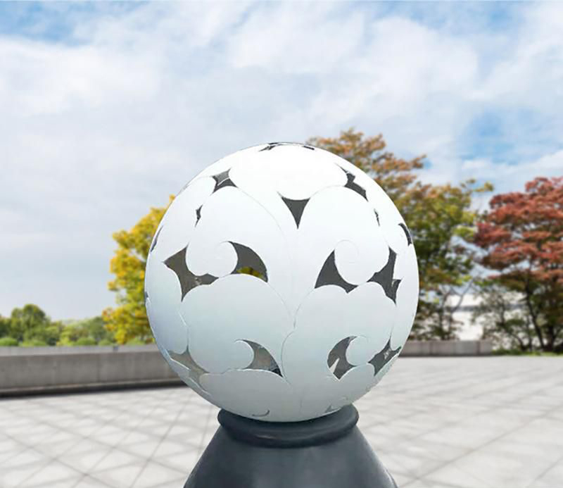 公园不锈钢小型镂空球景观雕塑图片