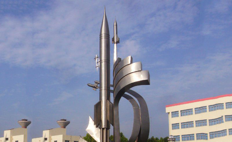 不锈钢火箭飞升雕塑图片