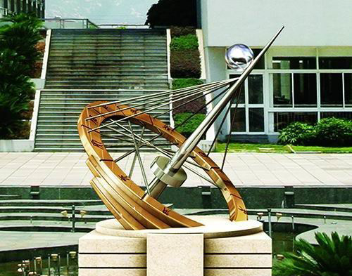 不锈钢日晷校园景观雕塑图片