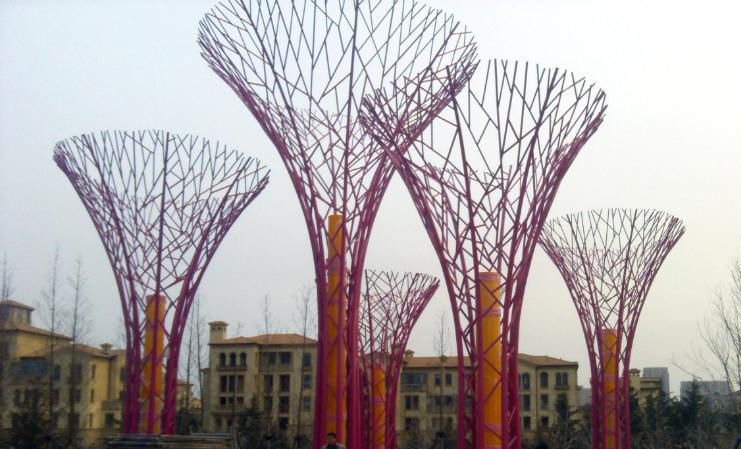 不锈钢抽象树枝城市景观雕塑图片