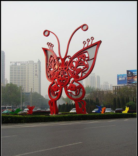 公园不锈钢蝴蝶摆件雕塑图片