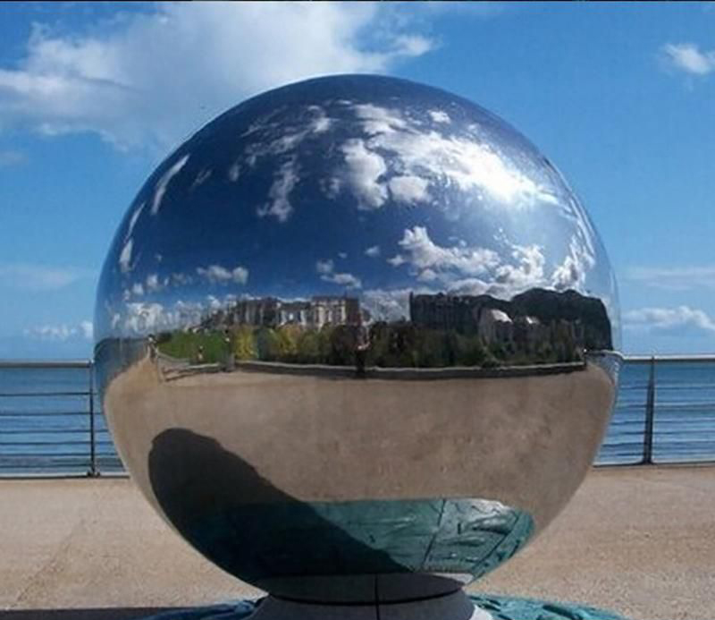 公园不锈钢景观球形雕塑图片