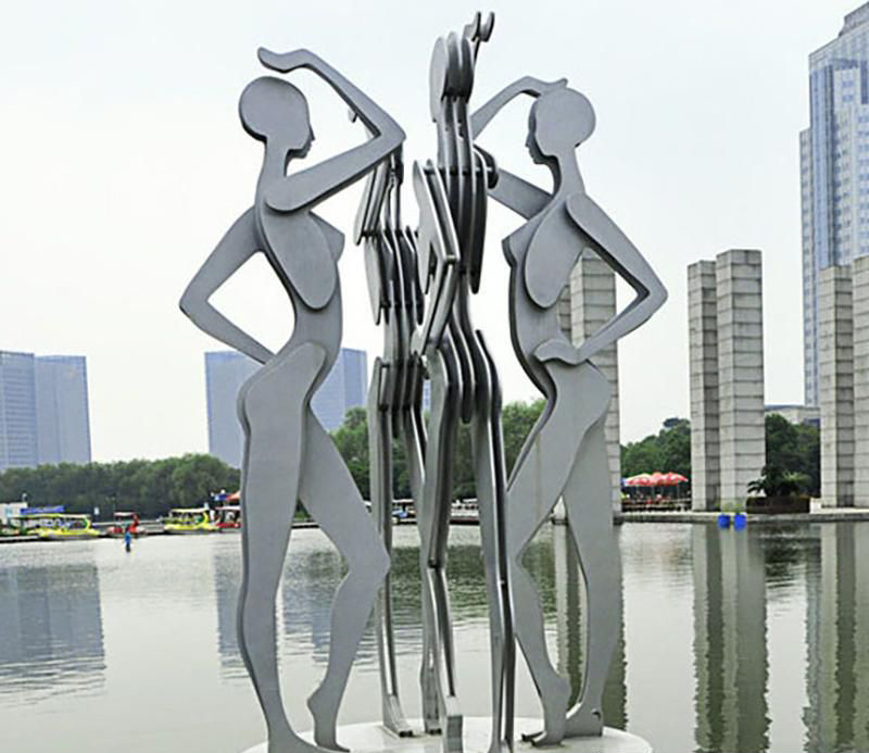 广场不锈钢跳舞情侣景观雕塑图片