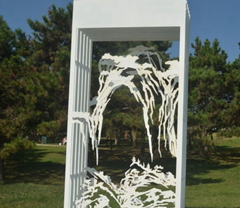 不锈钢剪纸雕塑公园摆件图片