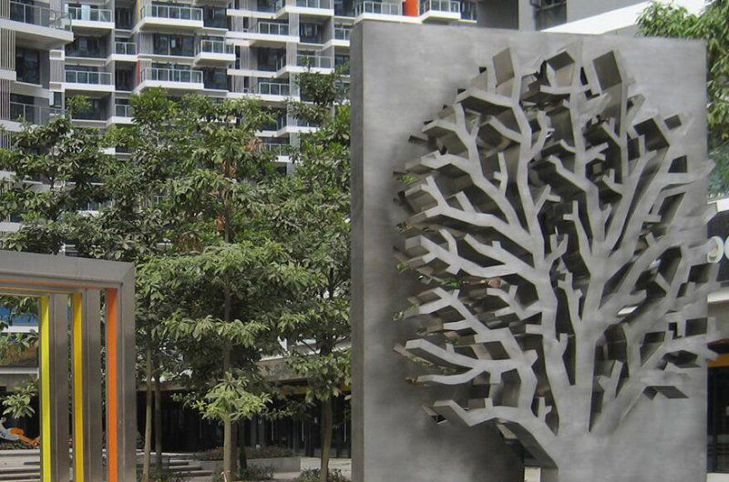 不锈钢树创意景观浮雕塑图片
