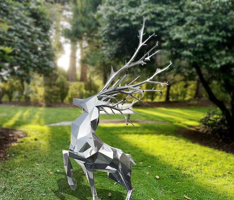 不锈钢公园动物鹿图片