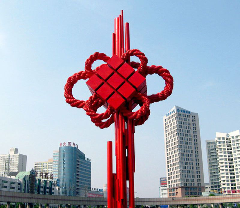 大型中国结不锈钢雕塑图片