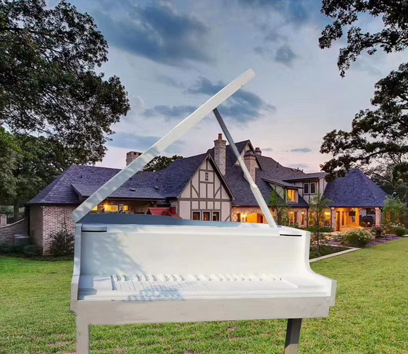 不锈钢抽象钢琴雕塑广场景观雕塑图片