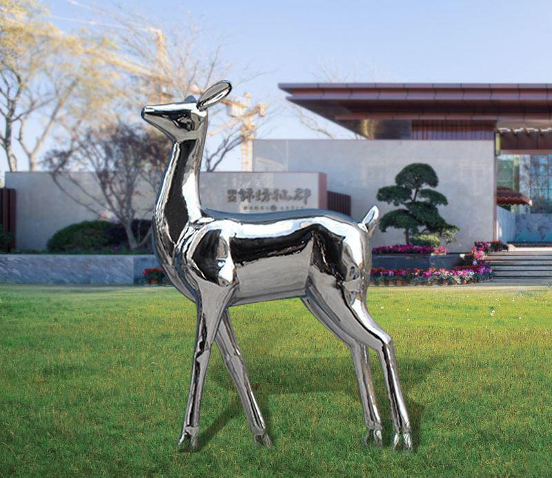 抽象母鹿不锈钢雕塑图片