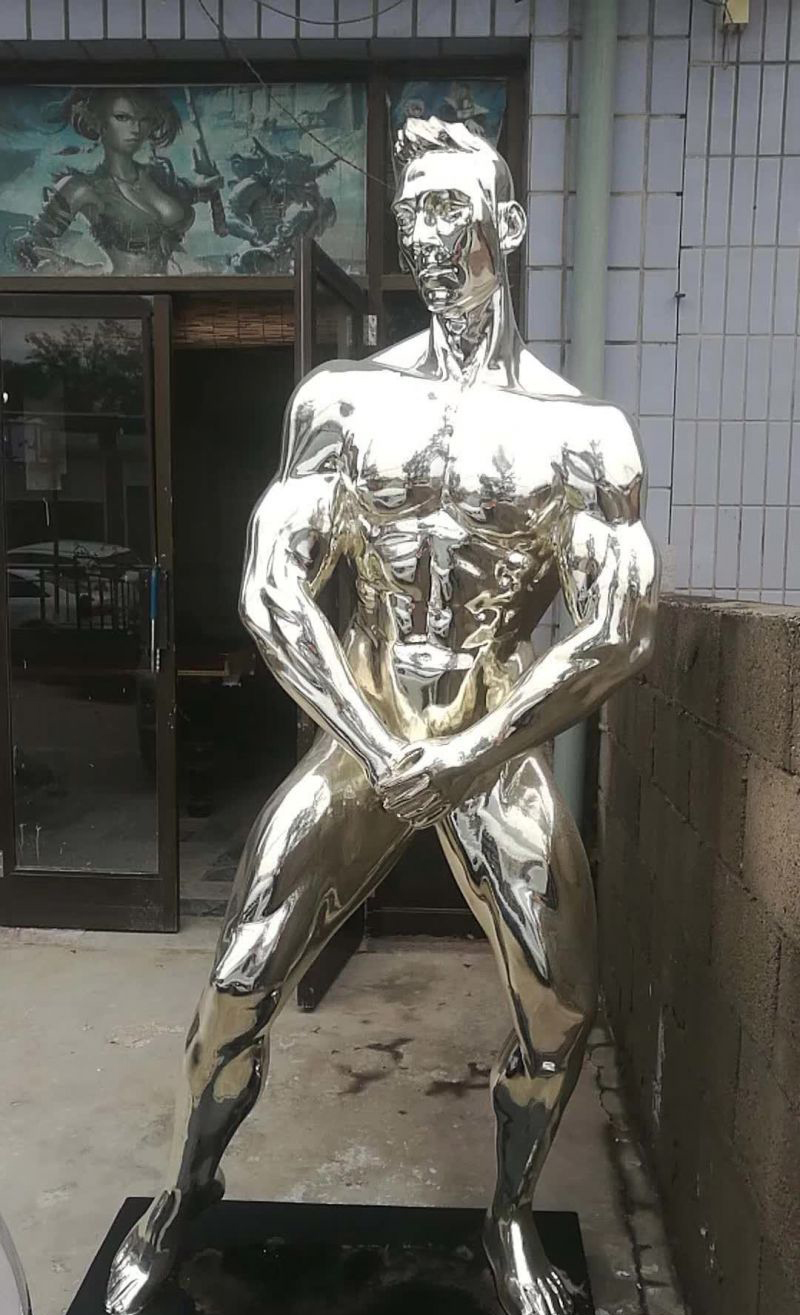 不锈钢健身达人雕塑图片