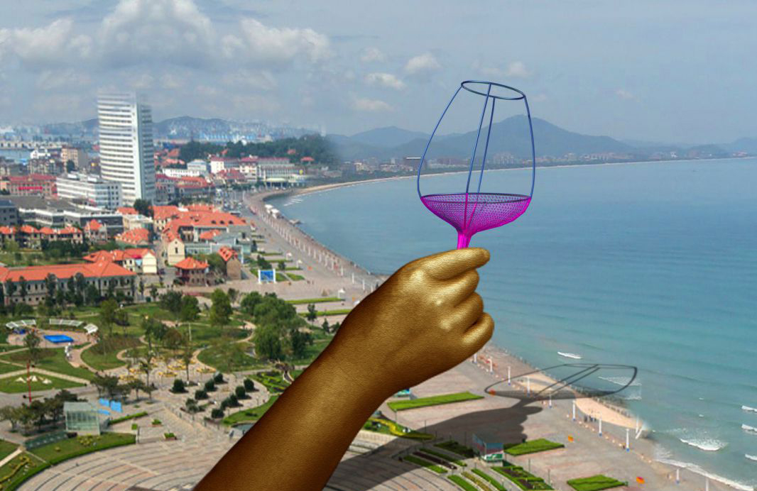 不锈钢酒杯城市景观雕塑图片