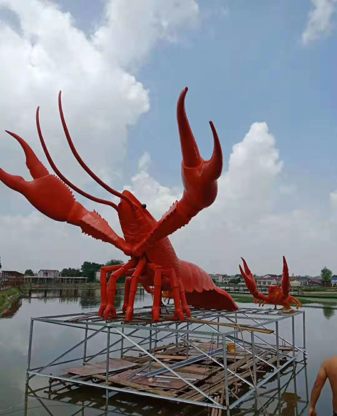 不锈钢龙虾 动物雕塑图片