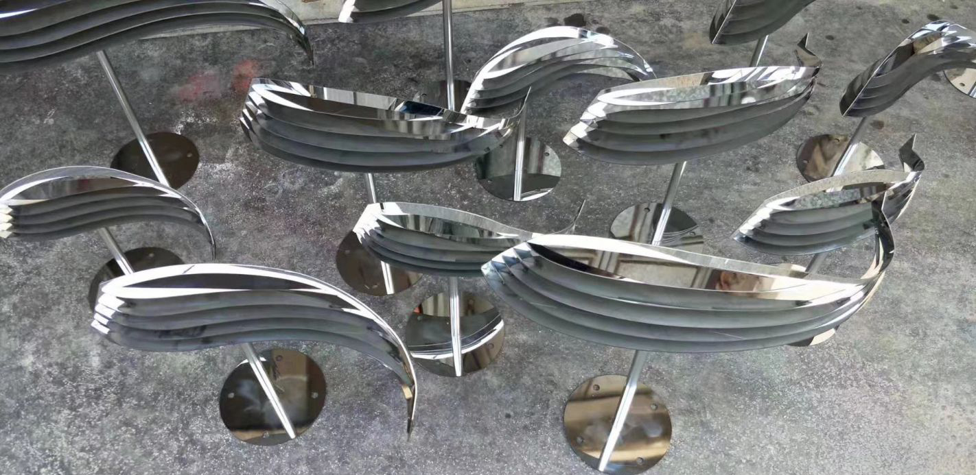 抽象不锈钢鱼雕塑广场动物雕塑图片