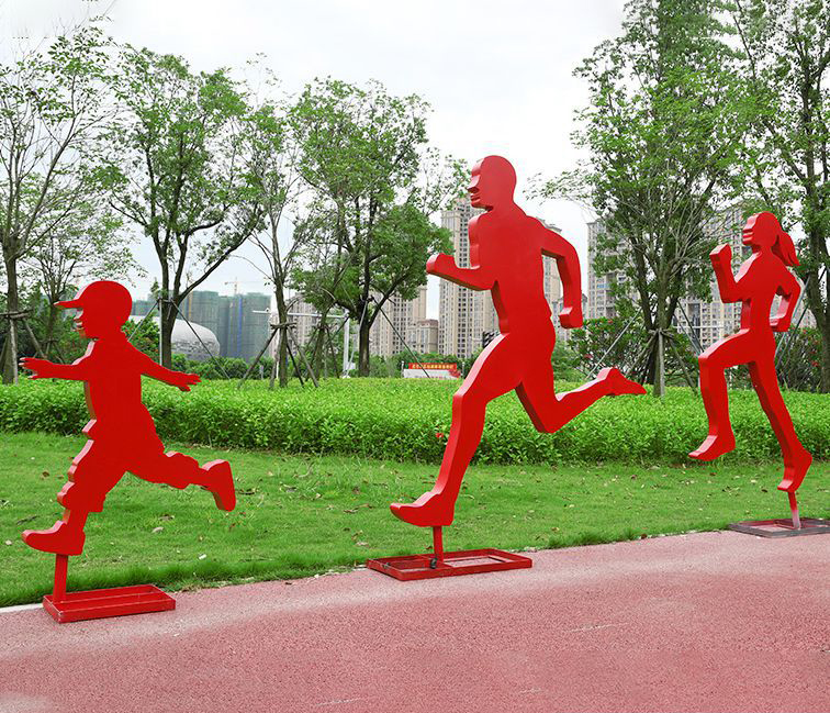 不锈钢跑步运动人物雕塑图片