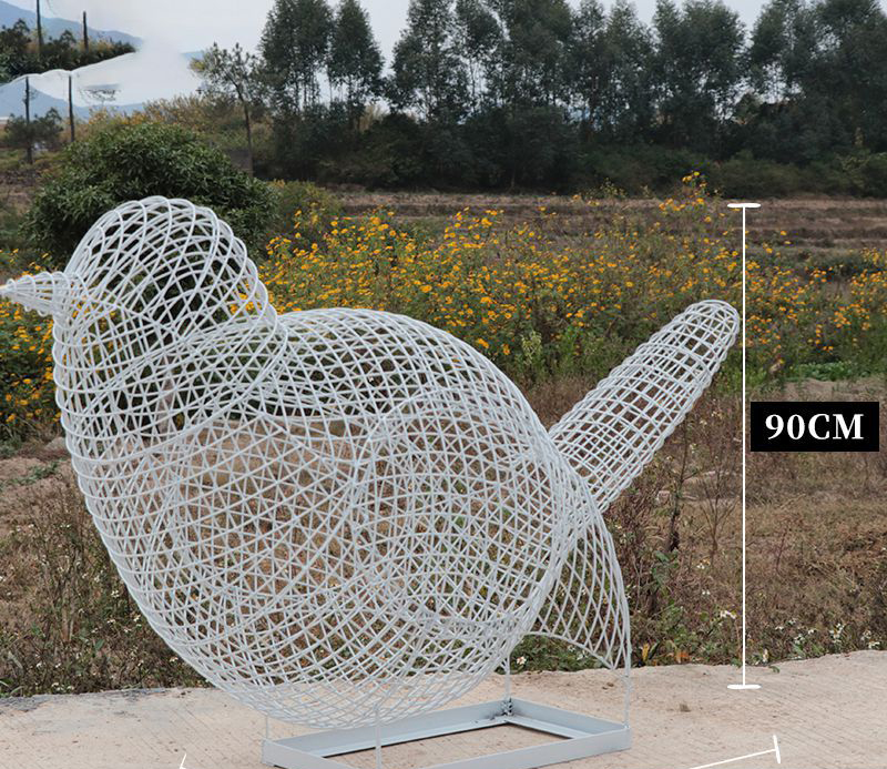 不锈钢小鸟镂空雕塑图片