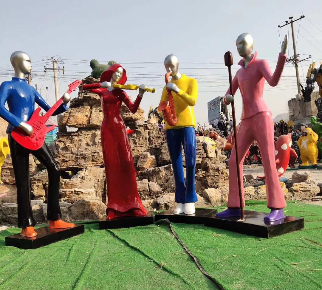 不锈钢公园音乐人物雕塑图片